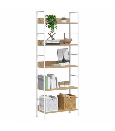 vidaXL 5-Layer Book Shelf Oak 60x27.6x158.5 cm Engineered Wood