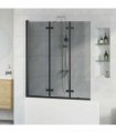 vidaXL Shower Enclosure Black 130 x 138 cm ESG Glass and Aluminium