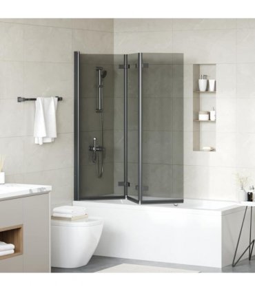 vidaXL Shower Enclosure Black 130 x 138 cm ESG Glass and Aluminium