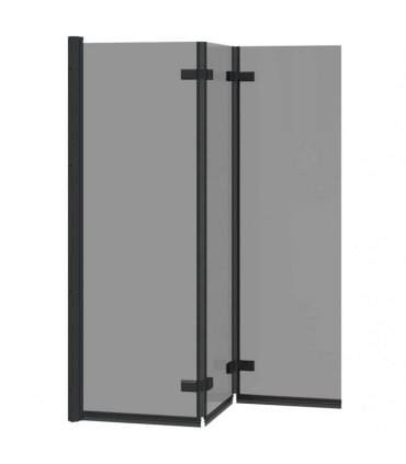 vidaXL Shower Enclosure Black 130 x 138 cm ESG Glass and Aluminium
