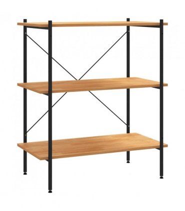 vidaXL 3-Tier Shelving Unit Black and Oak 80x40x92 cm