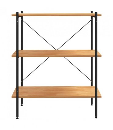 vidaXL 3-Tier Shelving Unit Black and Oak 80x40x92 cm