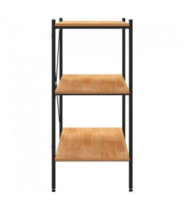 vidaXL 3-Tier Shelving Unit Black and Oak 80x40x92 cm