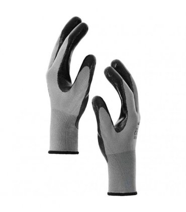 vidaXL Work Gloves 12 pcs Grey and Black 10 / XL Polyester