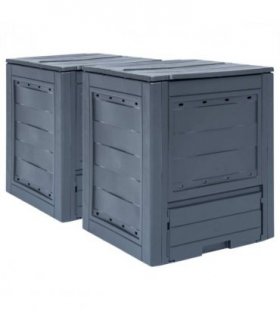 vidaXL Garden Composter | Grey | Plastic | 520L | UV-resistant materials