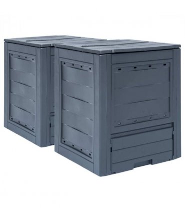 vidaXL Garden Composter | Grey | Plastic | 520L | UV-resistant materials