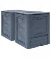 vidaXL Garden Composter | Grey | Plastic | 520L | UV-resistant materials