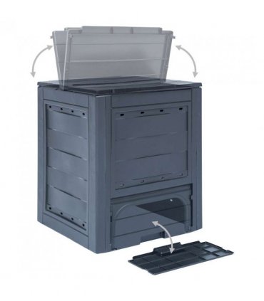 vidaXL Garden Composter | Grey | Plastic | 520L | UV-resistant materials