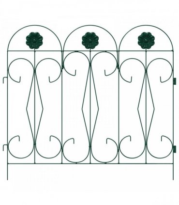 vidaXL Garden Fence 5 pcs Green Steel