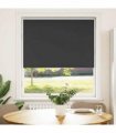 vidaXL Roller Blind Blackout Black 110x130 cm Fabric Width 105.7 cm Polyester