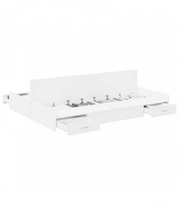 vidaXL Storage Bed Frame White 140 x 190 cm Engineered Wood