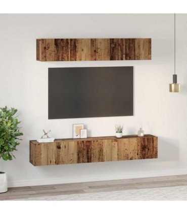 vidaXL TV Cabinet Set Wall-mounted 5 pcs Old Wood Engineered Wood