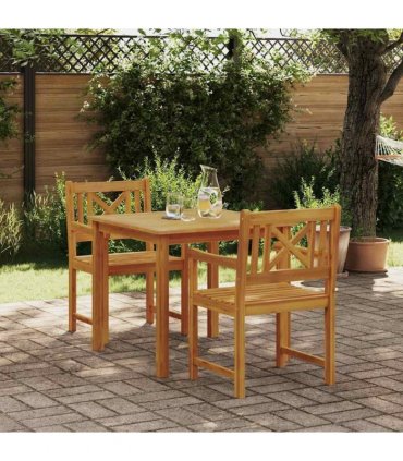 vidaXL Garden Dining Set 3 pcs Brown Solid Acacia wood