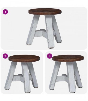vidaXL Stool Natural 22 x 22 x 24 cm Mahogany Wood