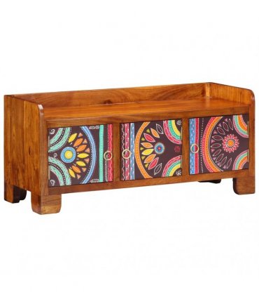 vidaXL Shoe Cabinet Multicolour 90 x 35 x 40 cm Solid Acacia Wood