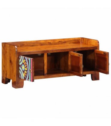 vidaXL Shoe Cabinet Multicolour 90 x 35 x 40 cm Solid Acacia Wood