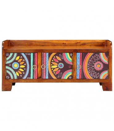 vidaXL Shoe Cabinet Multicolour 90 x 35 x 40 cm Solid Acacia Wood