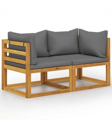 vidaXL Garden Bench | Dark Grey | Solid acacia wood, 100% polyester fabric