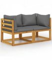 vidaXL Garden Bench | Dark Grey | Solid acacia wood, 100% polyester fabric
