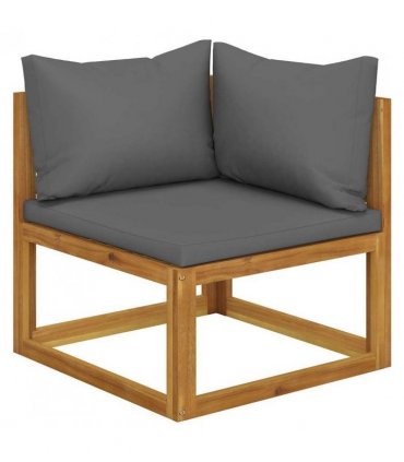 vidaXL Garden Bench | Dark Grey | Solid acacia wood, 100% polyester fabric