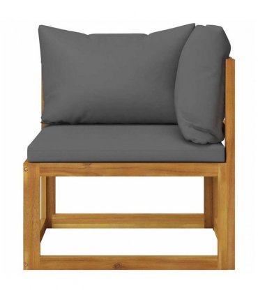 vidaXL Garden Bench | Dark Grey | Solid acacia wood, 100% polyester fabric