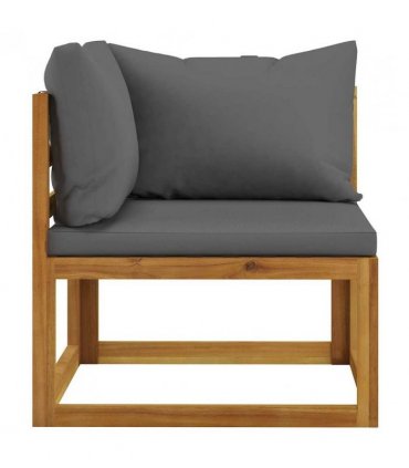 vidaXL Garden Bench | Dark Grey | Solid acacia wood, 100% polyester fabric