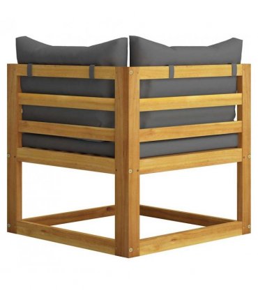 vidaXL Garden Bench | Dark Grey | Solid acacia wood, 100% polyester fabric