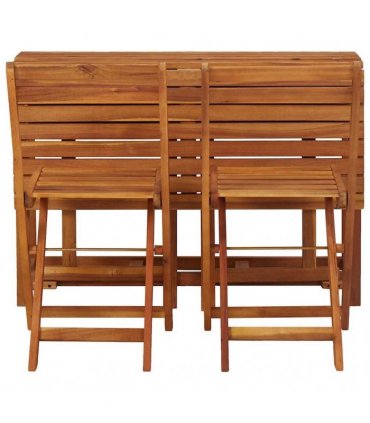 vidaXL Garden Planter Table With Chair | Brown | Solid acacia wood | Medium