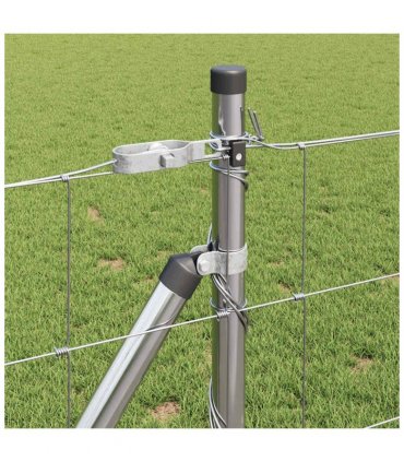 vidaXL Welded Wire Fence with Concrete Base 50 x 0.8 m Silver Mesh