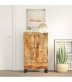 vidaXL Highboard with Drawer 60x33x100 cm Solid Wood Mango&Iron