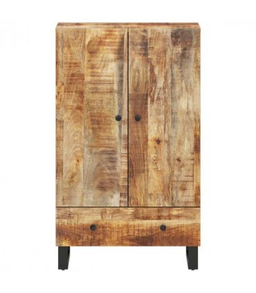 vidaXL Highboard with Drawer 60x33x100 cm Solid Wood Mango&Iron