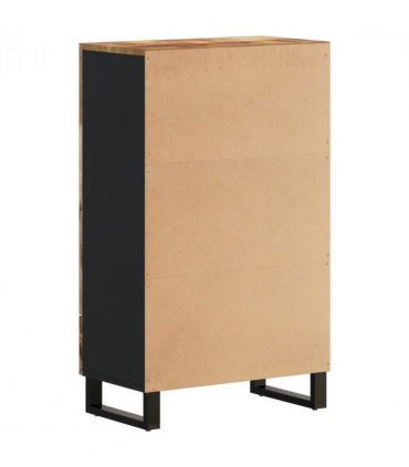 vidaXL Highboard with Drawer 60x33x100 cm Solid Wood Mango&Iron