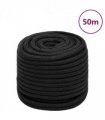 vidaXL Boat Rope Full Black 16 mm 50 m Polypropylene