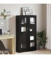 vidaXL Book Cabinet Black Oak 82.5 x 30.5 x 150 cm Engineered Wood