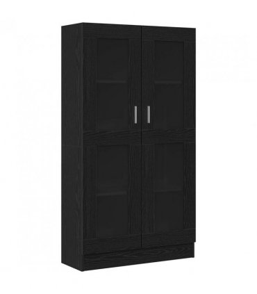 vidaXL Book Cabinet Black Oak 82.5 x 30.5 x 150 cm Engineered Wood