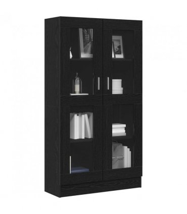 vidaXL Book Cabinet Black Oak 82.5 x 30.5 x 150 cm Engineered Wood