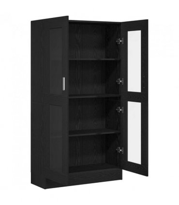 vidaXL Book Cabinet Black Oak 82.5 x 30.5 x 150 cm Engineered Wood