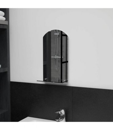 vidaXL Wall Mirror with Shelf 20x40 cm Tempered Glass