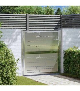 vidaXL Garden Gate with Lock Silver 85 x 97 cm Stainless Steel