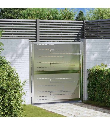 vidaXL Garden Gate with Lock Silver 85 x 97 cm Stainless Steel