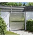 vidaXL Garden Gate with Lock Silver 85 x 97 cm Stainless Steel