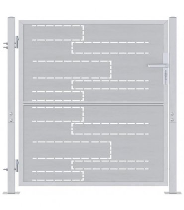 vidaXL Garden Gate with Lock Silver 85 x 97 cm Stainless Steel