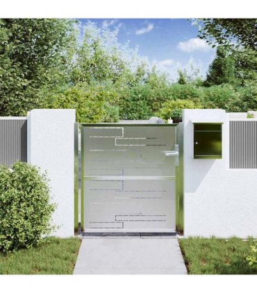 vidaXL Garden Gate with Lock Silver 85 x 97 cm Stainless Steel