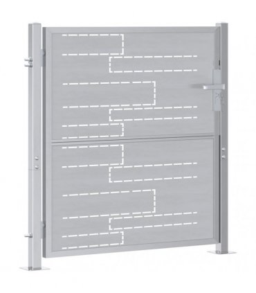 vidaXL Garden Gate with Lock Silver 85 x 97 cm Stainless Steel