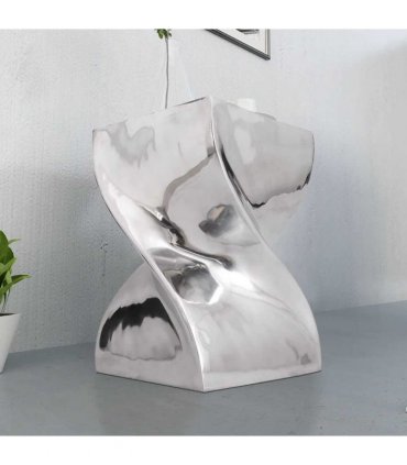 vidaXL Stool/Side Table Twisted Shape Aluminium Silver
