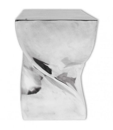 vidaXL Stool/Side Table Twisted Shape Aluminium Silver