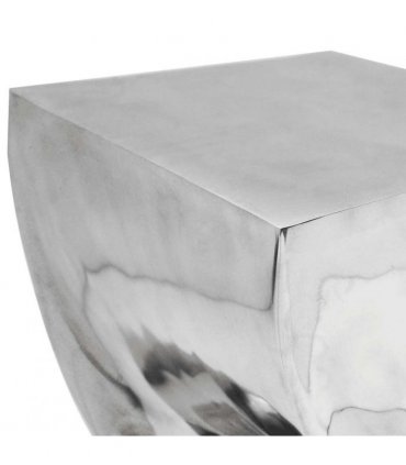 vidaXL Stool/Side Table Twisted Shape Aluminium Silver