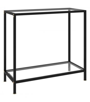 vidaXL Console Table Transparent 80x35x75 cm Tempered Glass