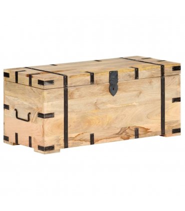vidaXL Chest | Natural | Solid Mango Wood | Large | Chest | Rectangular | Rustic