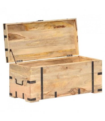 vidaXL Chest | Natural | Solid Mango Wood | Large | Chest | Rectangular | Rustic